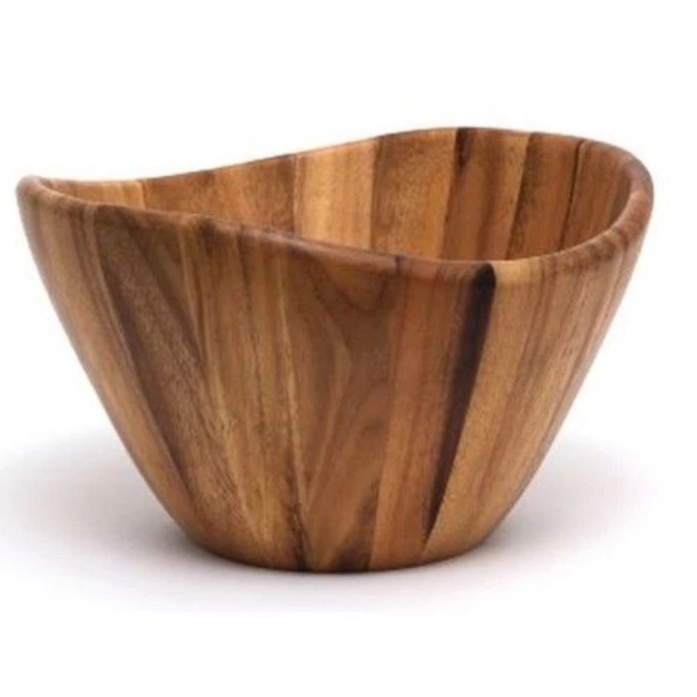 Lipper International Acacia Wave Serving Bowl- Large 7" Height x 12" Diameter